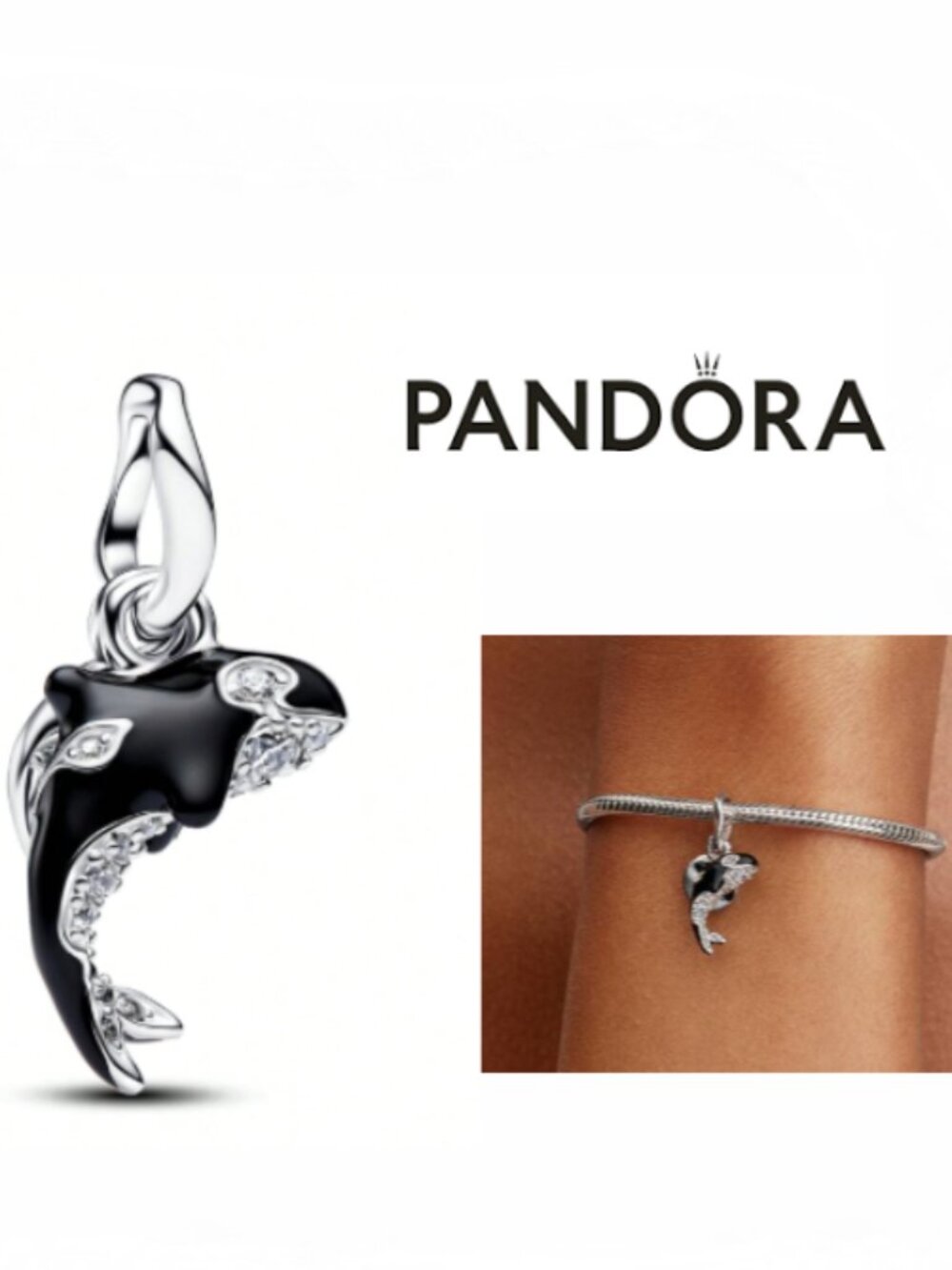Killer Whale Pendant Charm for Bracelet or Chain